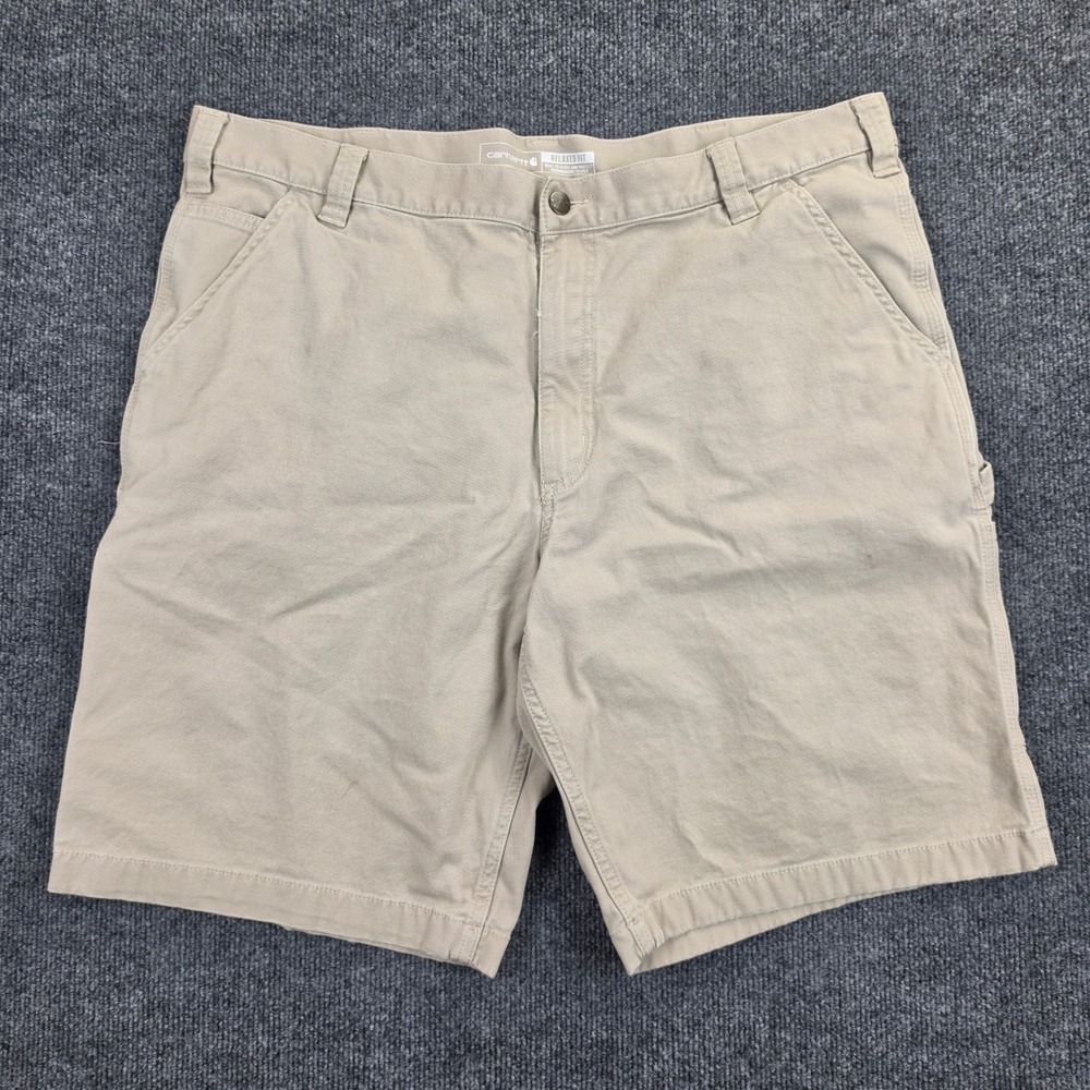 Carhartt BS3652 Rugged Flex Relaxed Fit Shorts Men's 40 x11 Tan Canvas Workwear